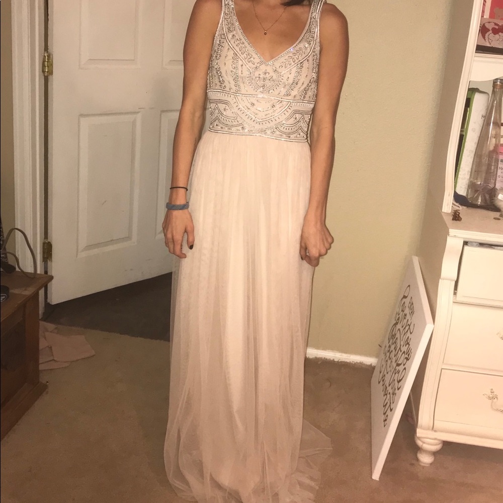 Bridesmaid dress BHLDN sterling oyster size 2